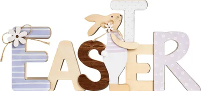 Produktbild von Tischdeko mit Osterhasen-Schild aus Holz, DIY-Schild für Zuhause, Schreibtisch, Kaminsims, rustikale Osterdekoration für Zuhause
