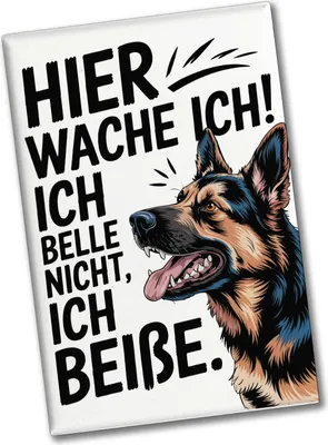 Produktbild von Deutscher Schäferhund ich belle nicht, ich beiße Souvenir Souvenir Magnet Hier