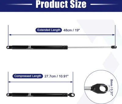 Image de VšŠrin š€ gaz 147N Amortisseur š€ gaz Charniššre 480mm Longue Levage Porte Support Meuble Noir