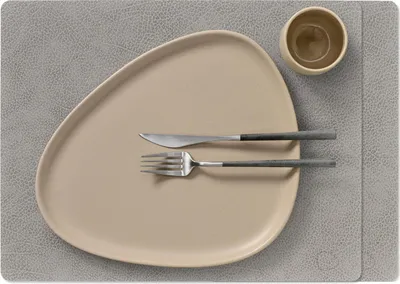 Productafbeelding van LIND DNA Placemats Hippo - Leer - Anthracite Grey - 45 x 35 cm - 2 Stuks
