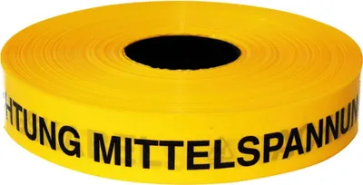 Produktbild von Trassenwarnband Achtung Mittelspannungskabel, 250 m, gelb