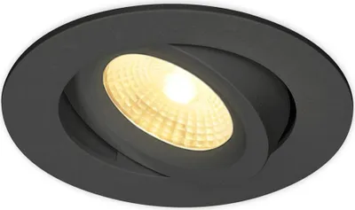 Produktbild von hoftronic LED Einbaustrahler 8W 2700K IP44 Schwarz Schwenkbar Dimmbar
