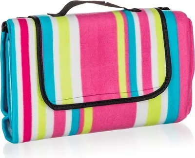Immagine prodotto di Coperta da picnic, coperta da campeggio con strato isolante 140x170 cm a righe colorate