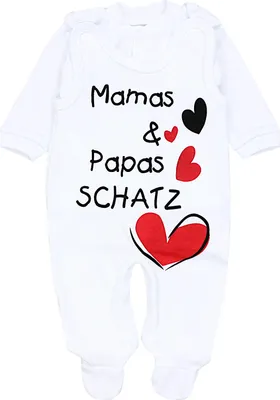 Produktbild von TupTam Unisex Baby Strampler Set Spruch Mamas & Papas Schatz, Farbe: Weiß - Mamas Papas Schatz, Größe: 56