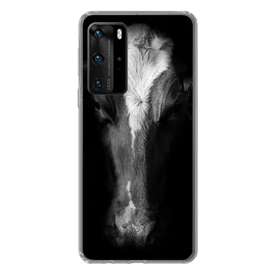 Produktbild von MuchoWow® Handyhülle Schutzhülle Hülle für Huawei P40 Pro Kuh - Tiere - Schwarz Silikon Softcase Handy Hülle - Schutz