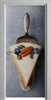 Produktbild von Tür Selbstklebende 90x210 cm Türfolie Türtapete Klebefolie - Karottenkuchen mit Blaubeere
