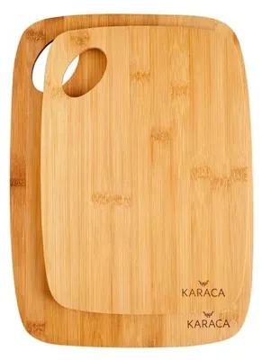 Image de Planche à découper en bambou - Lot de 2 - 33 x 24 cm et 28 x 22 cm - Cuisine