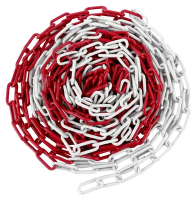 Productafbeelding van Robuuste Rood-Witte Afsluitketting van 12 m - Weerbestendig en Hoge Zichtbaarheid