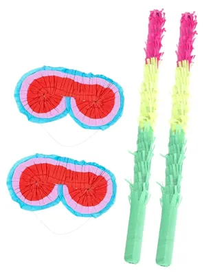 Imagen del producto de 4 gafas de piñata de papel en colores vibrantes, ideales para la decoración de fiestas