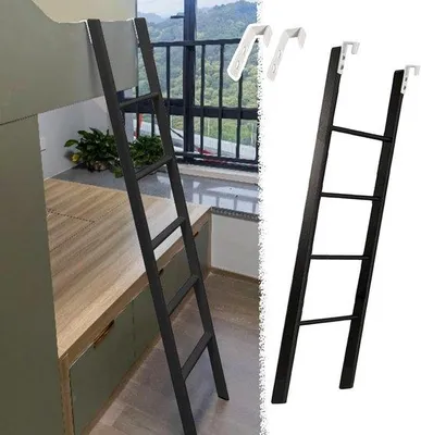 Produktbild von Stapelbettleiter Verstellbar 116-160 cm - Sicherheit, Komfort, Platzsparend - Schwarz
