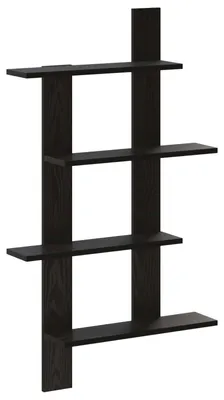 Productafbeelding van Wandplank, zwarte eikenlook, 61 x 13,5 x 105 cm, houtvezel