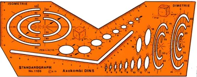 Produktbild von Standardgraph Schablone Axokombi DIN 5 Isometrie und Dimetrie