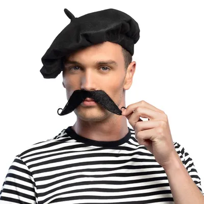 Zdjęcie produktu dla Boland 01810, Wąsy przebranie, Dorosły, Męski, Frenchman, Czarny, 200 mm