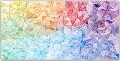 Produktbild von Coloray Bild aus Acryl 100 cm x 50 cm - Wohnzimmer Acrylblock mit Bild Wanddekoration Gehärtetes Acryl Dekoration Küche - Geometrie Der Dreiecke
