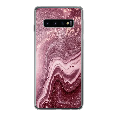 Produktbild von MuchoWow® Handyhülle Schutzhülle Hülle für Samsung Galaxy S10 Naturstein - Rosa - Glitter Silikon Softcase Handy Hülle - Handytasche
