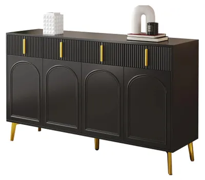Produktbild von Schrank - Anrichte - Aufbewahrungsschrank - Wohnzimmer - 140 cm x 37,8 cm x 82 cm - Schwarz