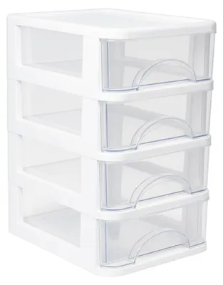 Immagine prodotto di Organizzatore da scrivania con 4 cassetti, impilabile, trasparente, in plastica, per l'ufficio