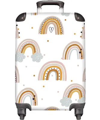 Obrázek produktu pro NoBoringSuitcases.com® Kufry Příruční kufr na kolečkách Kufry na kolečkách Malé cestovní kufry na 4 kolečkách - Vzor - duha - dívky - puntíky - Velikost kabiny < 55x40x23 cm a 55x40x20 cm - Foto kufr - Kabinový kufr - Palubní zavazadlo - Dětský kufr - Dětský vozík.