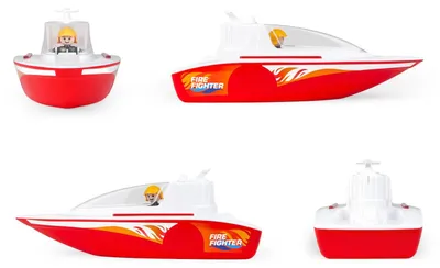 Produktbild von Lena BOAZZ Feuerwehrboot 36 cm, Spielzeugboot für Kinder ab 2 Jahren, Rot
