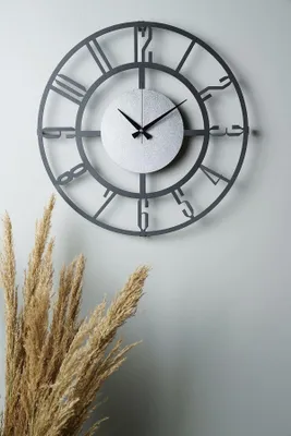 Image de Wallity, Myk9912, horloge murale, noir, 100 % MÉTAL, 50 x 50 cm