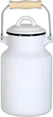 Produktbild von Milchkanne 4 Liter mit Deckel und Tragegriff, Emaille weiß