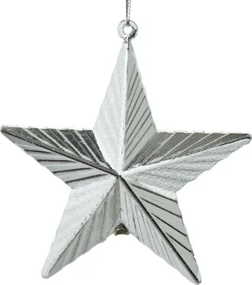 Produktbild von Baumkugel -Stern- Plastik 9cm silber