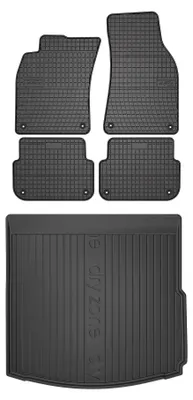 Productafbeelding van Rubberen automatten + kofferbakmat voor Audi A6 C6 2004-2006 (sedan) – 5-delig, zwart, op maat – Wielganizator SolidPRO