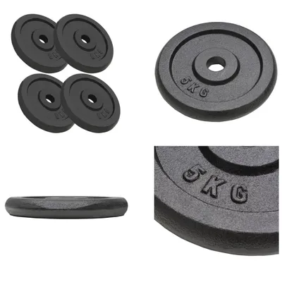 Immagine prodotto di vidaXL Piastre di peso 4 pezzi 4x5 kg in ghisa - piastra di peso - disco di peso - dischi di peso - piastre di peso
