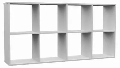 Produktbild von Topeshop MALAX 2X4 BIEL, Weiß, 8 Regale, Partikelbord, Partikelbord, Acrylnitril-Butadien-Styrol (ABS), Matt