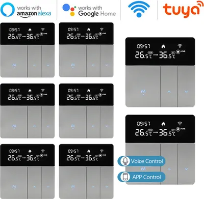 Produktbild von 8X WIFI Smart Raumthermostat Thermostat, Warmwasserbereitung, wifi fußbodenheizung APP Control Voice Heizung Kompatibel mit Alexa/Google für zu Hause