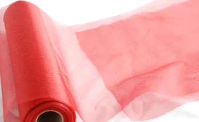 Produktbild von Organza pink 35 cm x 20 m - Stoffband Deko Tischläufer