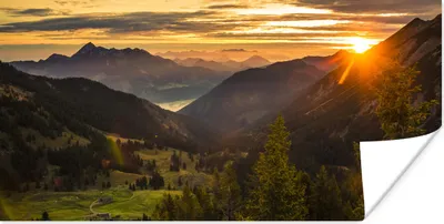 Produktbild von MuchoWow® Poster Alpen - Berg - Sonne 120x60 cm - Bild