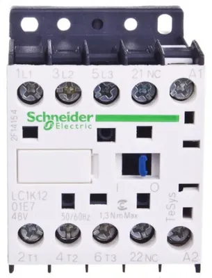 Image de Contacteur de puissance Schneider Electric LC1K 3p, +1Ö, 5,5 kW, 12 A, 400 V AC3, bobine 48 V AC LC1K1201E7