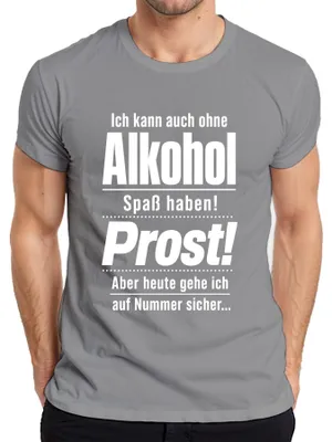 Obrázok produktu pre Môžem sa zabaviť aj bez alkoholu. Tričko s nápisom "Prostě, zábava, pitie, oslava", pánske, sivé, veľkosť XL