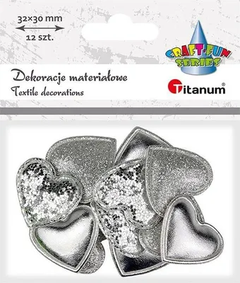 Immagine prodotto di Materiale decorazioni Cuori argento 32x30 mm 12 pezzi Titanum