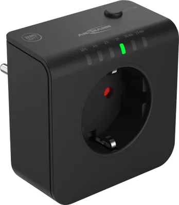 Produktbild von ANSMANN Zeitschaltuhr, Energiespar-Steckdose, schwarz, 3680 W, für Innenbereich