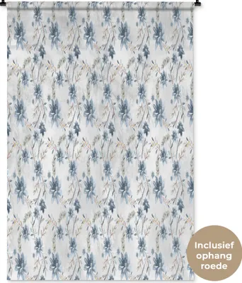 Produktbild von MuchoWow® Wandteppich Wandbehang Blumen - Pastell - Aquarell 120x180 cm Tapisserie Dekoration Wandtuch - Schlafzimmer - Dekorationen für das Haus