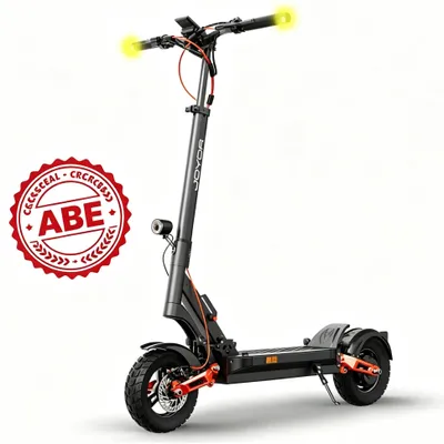 Produktbild von T6E mit ABE Elektro‑Tretroller, 20 km/h, 48V 18Ah, 500W, 148 kg Zuladung, 10 Zoll Offroad‑Reifen, verbreiterte rutschfeste Aluminium‑Trittbretter