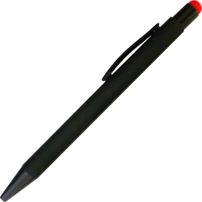Produktbild von 10x Softtouch-Kugelschreiber aus Metall / gummiert / Stylusfarbe: rot