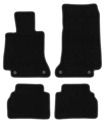 Produktbild von Velours-Fußmatten für Mercedes E W213 2015- (Limousine/Kombi/Liftback) – 4-tlg, Schwarz, passgenau – Wielganizator BASIC
