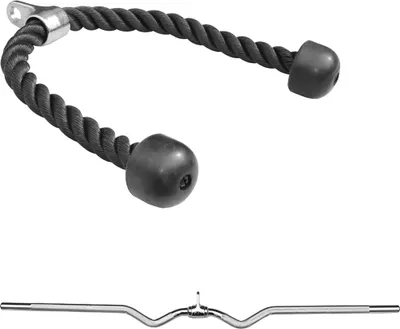 Produktbild von Sporttrend 24 - Seilzug Set Trizeps Seil + SZ Curl Griff
