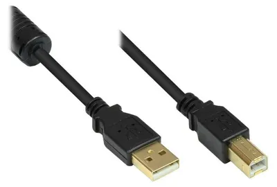 Obrázok produktu pre Alcasa GC-M0083, 5 m, USB A, USB B, USB 2.0, Samec/samec, Čierna