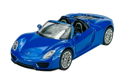 Image de Welly Porsche 918 Spyder sans toit Bleu 1:34-1:39 Modèle en métal Die Cast Neuf dans la boîte 43702