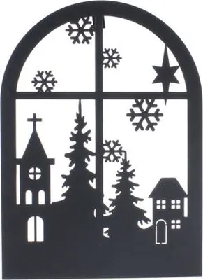Produktbild von LED Weihnachtsdorf im Fenster - ca. 25 x 2,5 x 34,5 cm