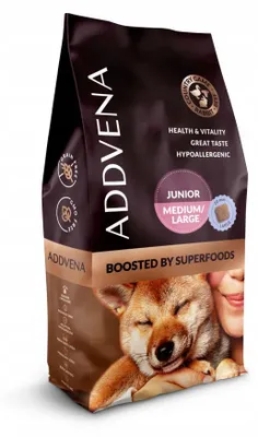Productafbeelding van ADDVENA Boosted by Superfoods, voor jonge honden, medium/groot, rundvlees - droogvoer voor honden - 10 kg