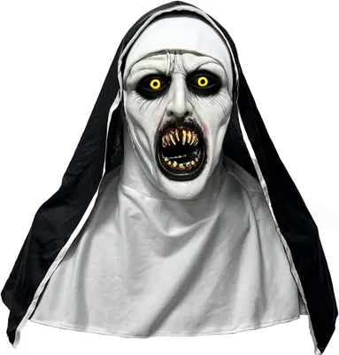 Produktbild von Halloween-Nonnenmaske – Gruselige Nonnen-Vollmaske aus Latex – Perfekt für Halloween – Uni