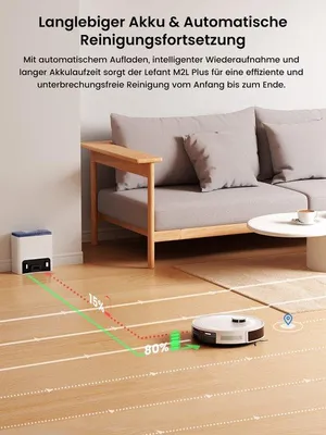 Obrázok produktu pre Robotický vysávač – sací výkon 6000 Pa – automatické vysypávanie – laserová navigácia – funkcia mopovania