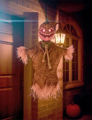 Zdjęcie produktu dla Dekoracja wisząca Strach na wróble Dekoracja na Halloween 10 x 32 x 54 cm pomarańczowy -