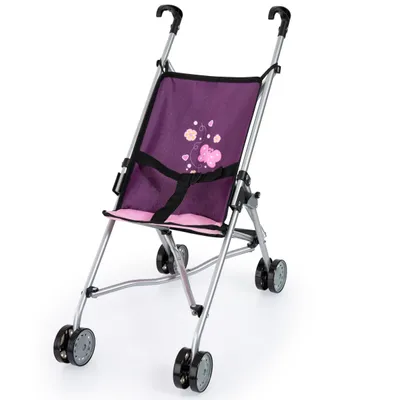 Image de Bayer Design 30157AA Poussette canne pour poupée, roues doubles, ceinture de sécurité, en métal