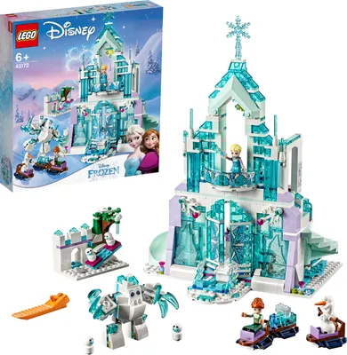 Produktbild von LEGO 43172 Disney Princess Elsas Magischer Eispalast, Set Mit Elsa- Und Anna-Minipuppen Und „Frozen“-Spielplatz